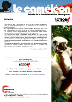 Edition hiver 2013 - Fondation Action Madagascar
