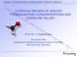 A Critical Review of Indoor Formaldehyde
