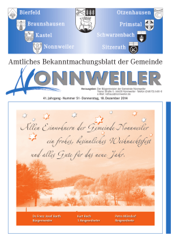 Allen Einwohnern der Gemeinde Nonnweiler ein frohes