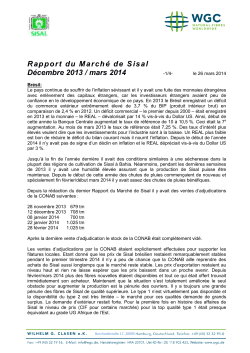 Rapport du Marché de Sisal Décembre 2013 / mars 2014