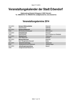 Veranstaltungskalender der Stadt Erbendorf 2008