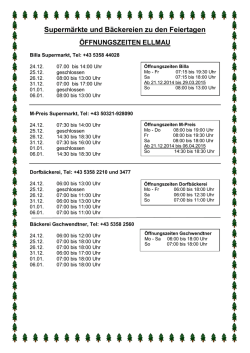 Weihnachten in Ellmau - ge&ouml;ffnete Superm&auml;rkte (0,2 - Wilder Kaiser
