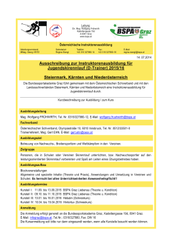 Ausschreibung zur Instruktorenausbildung für D-Trainer Alpin 2015/16