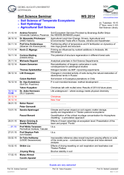 Soil Science Seminar WS 2014 - GWDG