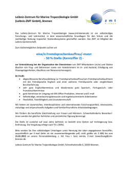 eine/n Fremdsprachenkauffrau/-mann - 50 %-Stelle (Kennziffer - zmt