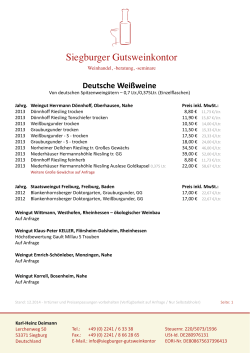 Liste & Preise anzeigen - Siegburger Gutsweinkontor