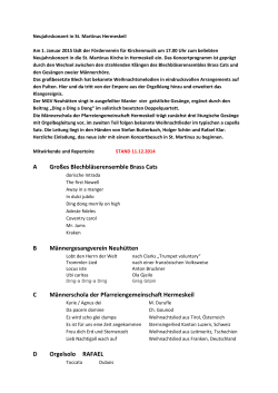Neujahrskonzert 2015 HERMESKEIL aktueller Programmpool