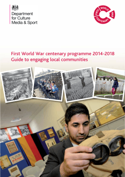 First World War centenary programme 2014-2018. Guide to