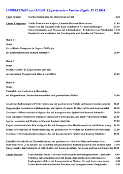 Speisekarte - Adler Lippertsreute