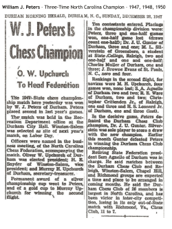 William J. Peters - North Carolina Chess Association