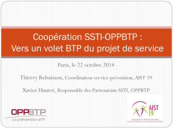 Coopération SSTI-OPPBTP : Vers un volet BTP du projet de