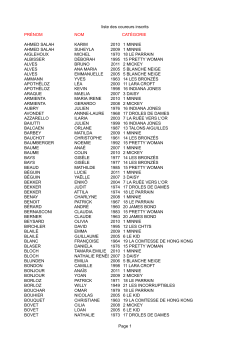 liste des coureurs inscrits Page 1 PRÉNOM NOM
