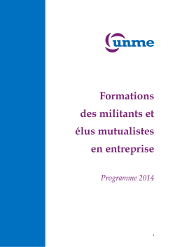 FORMATIONS UNME 2014