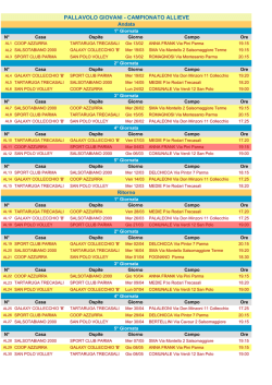 PALLAVOLO GIOVANI - CAMPIONATO ALLIEVE
