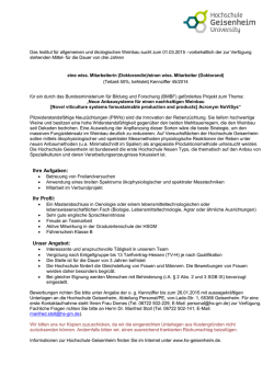 einen wiss. Mitarbeiter (Doktorand) - Hochschule Geisenheim