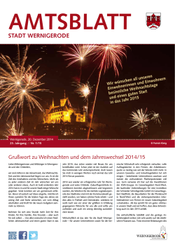 Amtsblatt der Stadt Wernigerode - 01 / 2015 (5.32 MB)