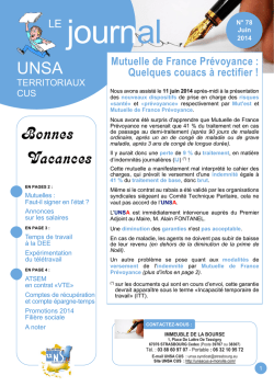 Journal n&deg; 78 de Juin 2014 - unsa territoriaux cus - E