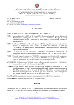 Utilizzazione dsga as 2014 2015 - Ufficio III – Ambito territoriale per