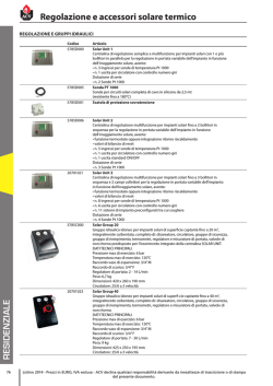 Scheda tecnica - Accessori Solare Termico