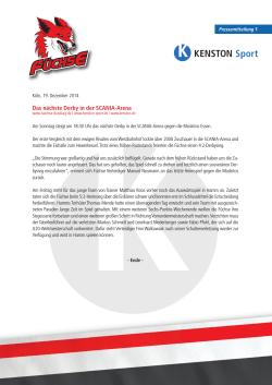 Pressemitteilung vom 19.12.2014 - KENSTON Sport GmbH