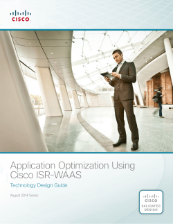 Application Optimization Using Cisco ISR