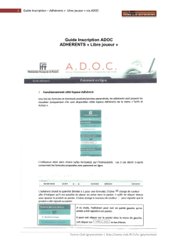Guide Inscription &ndash; Adh&eacute;rents &laquo; Libre joueur &raquo; via ADOC
