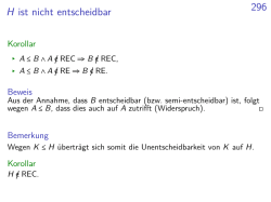 H ist nicht entscheidbar 296
