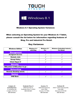 Windows 8.1. Comparison Sheet