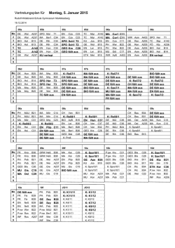 Vertretungsplan für Montag, 5. Januar 2015 - Rudolf-Hildebrand
