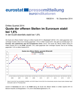 Quote der offenen Stellen im Euroraum stabil bei 1,6% - Europa