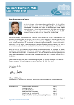 Abgeordnetenbrief Dezember 2014 (PDF, 3,13 MB) - Volkmar Halbleib