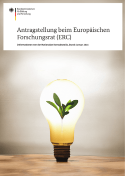 Antragstellung beim Europäischen Forschungsrat (ERC) - des