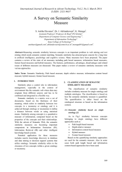 A Survey on Semantic Similarity Measure