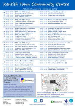 Download our regular weekly programme