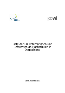 Liste Referentinnen und Referenten an Hochschulen in - KoWi
