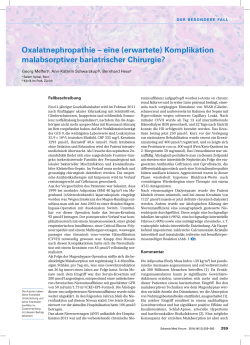 Oxalatnephropathie – eine (erwartete) Komplikation malabsorptiver