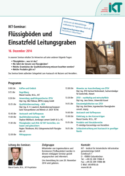 IKT-Seminar: Flüssigböden und Einsatzfeld Leitungsgraben