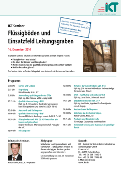 IKT-Seminar: Fl&uuml;ssigb&ouml;den und Einsatzfeld Leitungsgraben