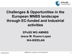 EPoSS WGs Activity Report Template - Micro- Nano-Bio