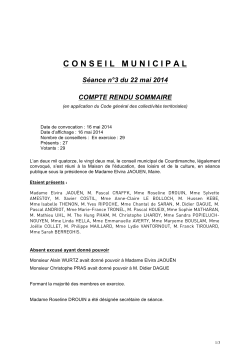 Compte-rendu du conseil municipal 22 mai 2014