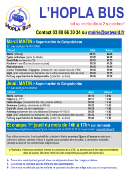 Horaires Hopla Bus 2014/15