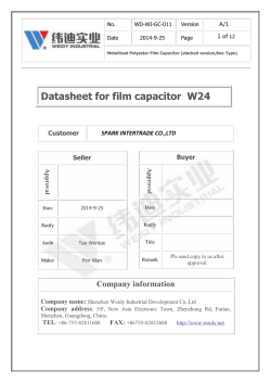 Datasheet for film capacitor W24