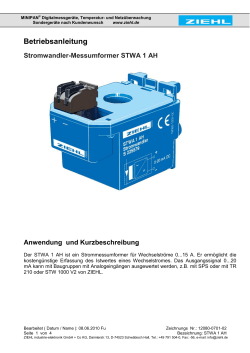 Betriebsanleitung Stromwandler-Messumformer STWA 1 AH