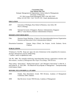 Curriculum Vitae - University of Minnesota
