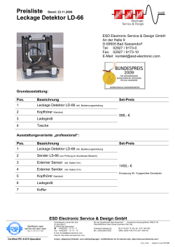 Leckage Detektor LD-66 - ESD electronic service & design GmbH