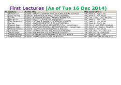 Master Graduate Timetable S2 AY1415