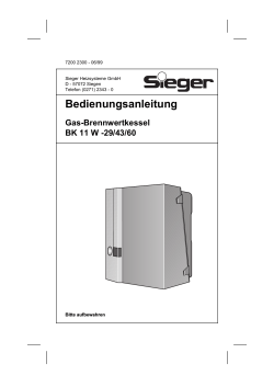 Bedienungsanleitung - Sieger Heizsysteme GmbH