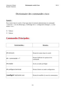 Dictionnaire des commandes cisco