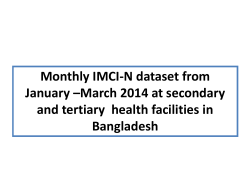 Monthly IMCI-N dataset from January –March 2014 at