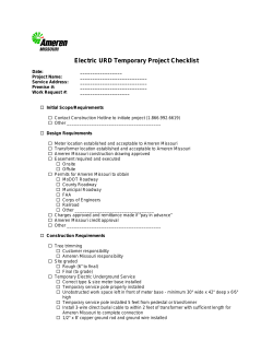 Ameren Missouri - Electric URD Temporary Project Checklist